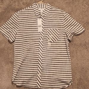 Calvin Klein Medium, white and Grey stripes button up